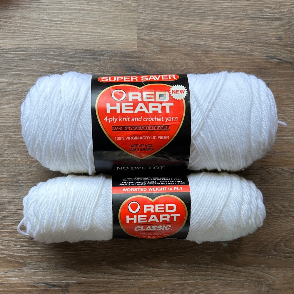 Red Heart White Yarn Bundle